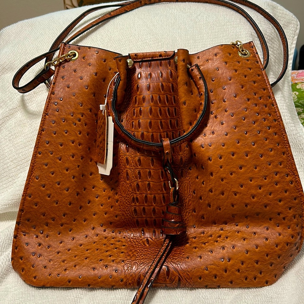 Gorgeous Faux Ostrich/Alligator Satchel
